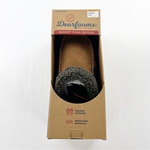 Dearfoams Microfiber Suede Clog Whipstitch & Berber Trim Chestnut Shoes